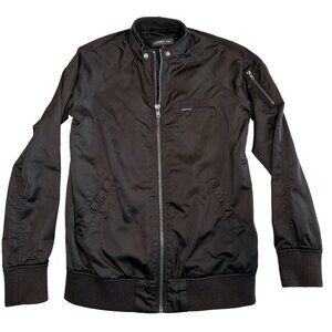 MEMBERS ONLY Classic Iconic Racer Black Satin Jacket Small